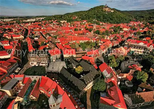 AK / Ansichtskarte Wernigerode_Harz Stadtpanorama mit Rathaus Schloss Aus Kalender Einblick in Sachsen Anhalt Aufnahme aus Zeppelin Wernigerode Harz