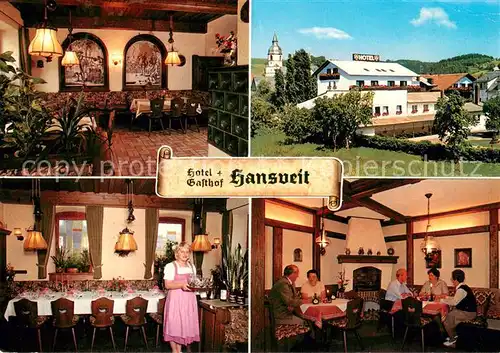 AK / Ansichtskarte Rothenkirchen_Oberfranken Hotel Gasthof Hansveit im Frankenwald Gastraum Rothenkirchen Oberfranken