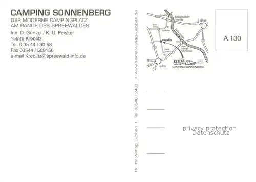 AK / Ansichtskarte Kreblitz Camping Sonnenberg am Rande des Spreewaldes Kreblitz