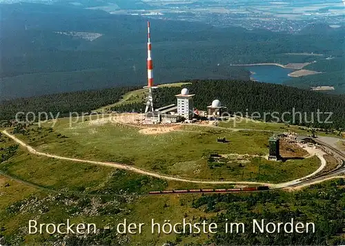 AK / Ansichtskarte Brocken_Harz Berghotel Brockenwarte Sender Brocken Harz