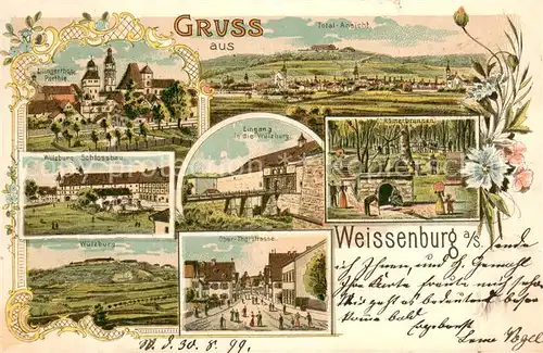 AK / Ansichtskarte Weissenburg_67_Alsace Ellingerthor Parthie Wuelzburg Schlossbau Eingang Wuelzburg Roemerbrunnen Ober Thorstrasse 