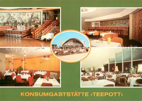 AK / Ansichtskarte Warnemuende_Ostseebad Konsumgaststaette Teepott Restaurant Cafe Warnemuende_Ostseebad