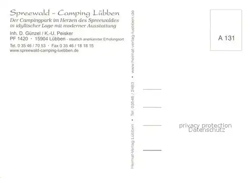 AK / Ansichtskarte Luebben_Spreewald Spreewald Camping Luebben Spreewald