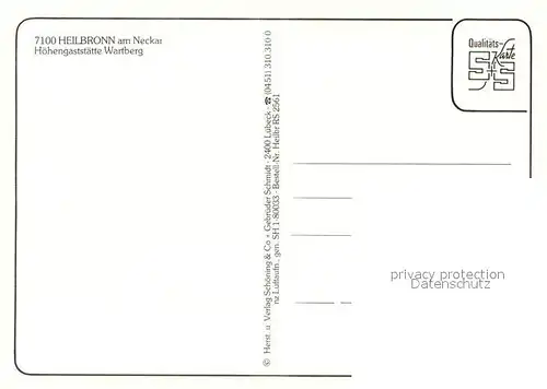 AK / Ansichtskarte Heilbronn_Neckar Hoehengaststaette Wartberg Heilbronn Neckar