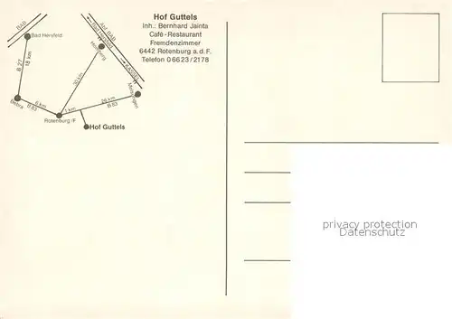AK / Ansichtskarte Rotenburg_Fulda Hof Guttels Cafe Restaurant Fremdenzimmer Rotenburg Fulda