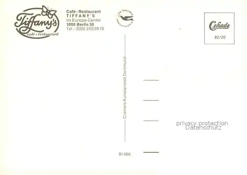 AK / Ansichtskarte Berlin Cafe Restaurant Tiffanys Berlin