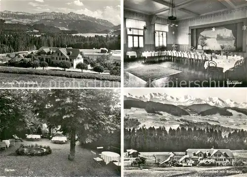 AK / Ansichtskarte Heimenschwand_BE Kurhaus Rohrimoosbad Speisesaal Garten Blick auf Bluemlisalp Berner Alpen 