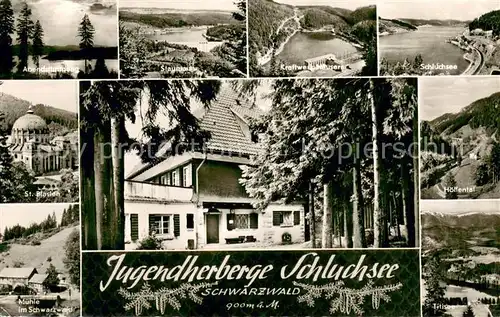 AK / Ansichtskarte Schluchsee Jugendherberge Abendstimmunt Kraftwerk St. Blasien Hoellental Muehle Titisee Schwarzwald Schluchsee