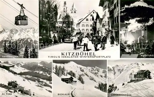AK / Ansichtskarte Kitzbuehel_Tirol Tirols idealster Wintersportplatz Hahnenkamm Bergbahn Winterlandschaft Alpen Kitzbuehel Tirol