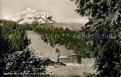 AK / Ansichtskarte Auenhuette_Hirschegg Sporthotel mit Hochifen Allgaeuer Alpen Auenhuette Hirschegg