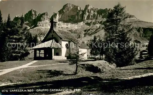 AK / Ansichtskarte Carezza_Catinaccio_Trentino Gruppo Catinaccio Bergkapelle Dolomiten 