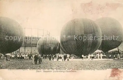 AK / Ansichtskarte Mannheim Ballon Wettfliegen anlaesslich der Jubilaeums Gartenbau Ausstellung Mannheim Mannheim