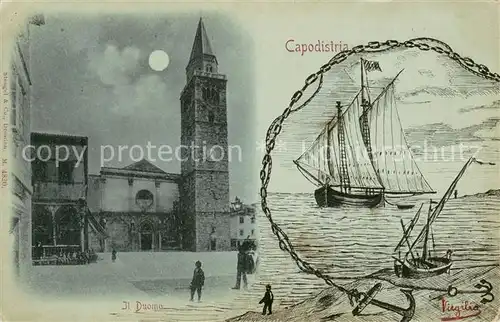 AK / Ansichtskarte Capodistria Stadtturm Segelpartie Capodistria