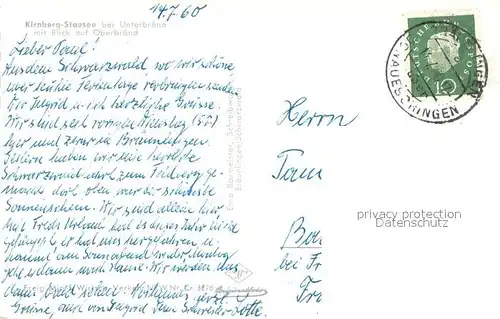 AK / Ansichtskarte Unterbraend Kirnberg Stausee mit Blick auf Oberbraend Unterbraend