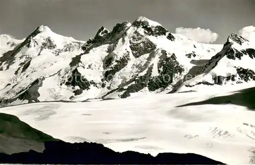 AK / Ansichtskarte Zermatt_VS Lyskamm Breithorn Hoernli Gletscher Gebirgspanorama Walliser Alpen Zermatt_VS