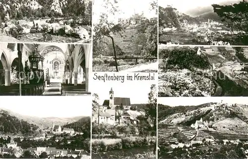 AK / Ansichtskarte Senftenberg_Niederoesterreich Ortsansicht mit Kirche Landschaftspanorama Kremstal Senftenberg
