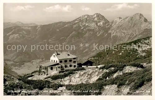 AK / Ansichtskarte Berchtesgaden Stoehrhaus am Untersberg gegen Hohen Staufen und Zwiesel Alpenpanorama Berchtesgadener Alpen Berchtesgaden