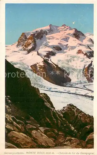 AK / Ansichtskarte Zermatt_VS Gornergratbahn Monte Rosa Gletscher Walliser Alpen Zermatt_VS