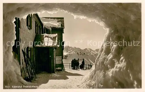 AK / Ansichtskarte Nebelhorn Edmund Probst Haus im Winter Nebelhorn