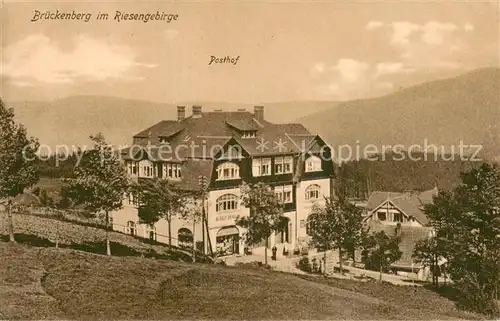 AK / Ansichtskarte Brueckenberg_Krummhuebel_Riesengebirge Posthof 