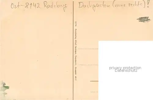 AK / Ansichtskarte Radeberg_Sachsen Teilansicht mit Dachgarten Radeberg Sachsen