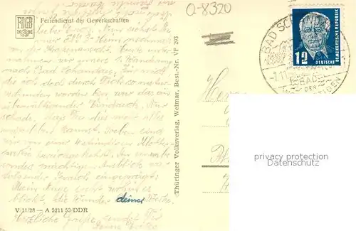 AK / Ansichtskarte Ostrau_Bad_Schandau FDGB Ferienheim Erwin Hartsch Aussenansicht Ostrau_Bad_Schandau