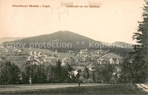 AK / Ansichtskarte Baerenfels_Erzgebirge Totalansicht mit Spitzberg Baerenfels Erzgebirge