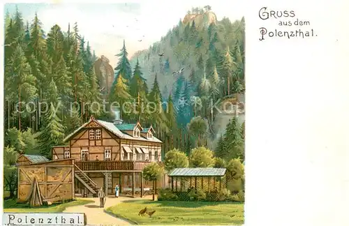 AK / Ansichtskarte Hohnstein_Saechsische_Schweiz Polenzthal Hausansicht Hohnstein_Saechsische