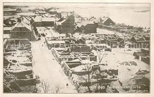 AK / Ansichtskarte Gerdauen_Schelesnodoroschny_Oblast_Kaliningrad Von den Russen zerstoertes Dorf 