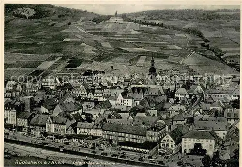 AK / Ansichtskarte Ruedesheim_am_Rhein Fliegeraufnahme Teilansicht 