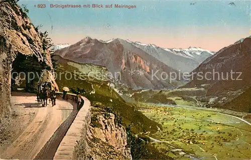 AK / Ansichtskarte Meiringen_BE Bruenigstrasse Talblick Alpenpanorama Meiringen BE