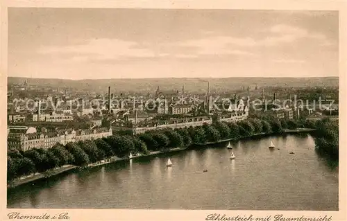 AK / Ansichtskarte Chemnitz Schlossteich mit Gesamtansicht Chemnitz