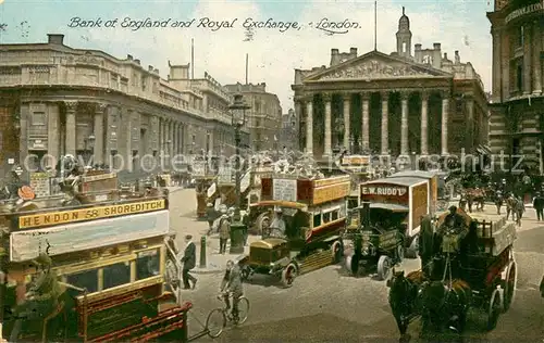 AK / Ansichtskarte London Bank of England and Royal Exchange Traffic London