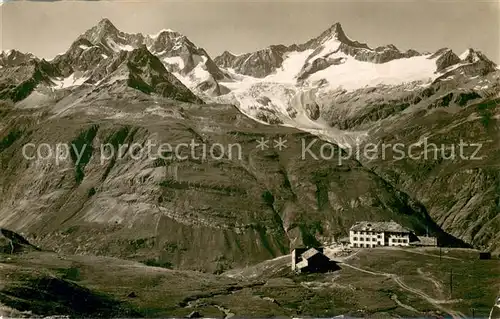 AK / Ansichtskarte Zermatt_VS Berghotel Riffelberg Obergabelhorn Zinal Rothorn Gletscher Walliser Alpen Zermatt_VS