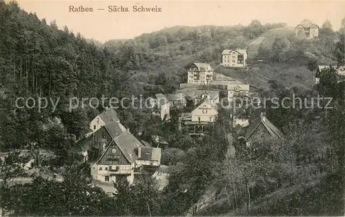AK / Ansichtskarte Rathen_Saechsische Schweiz Teilansicht mit Gasthaus Rathen Rathen Saechsische Schweiz