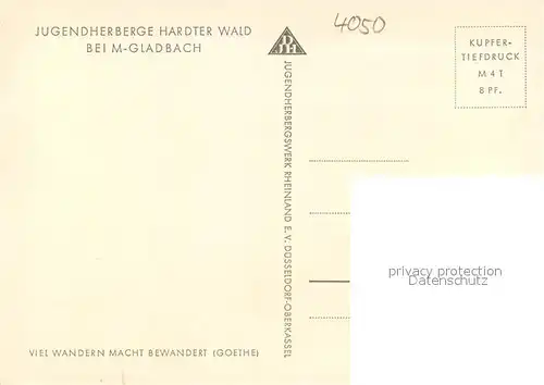 AK / Ansichtskarte Moenchengladbach Jugendherberge Hardter Wald Aussenansicht Moenchengladbach
