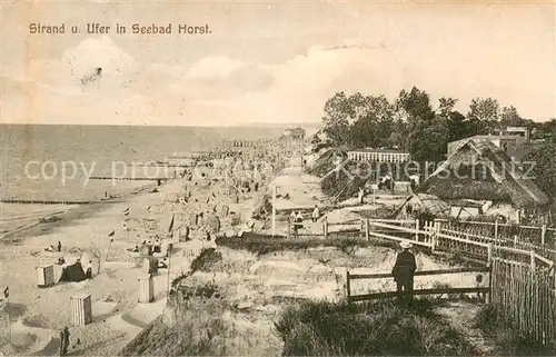 AK / Ansichtskarte Horst__Ostsee_Niechorze Strand und Ufer 