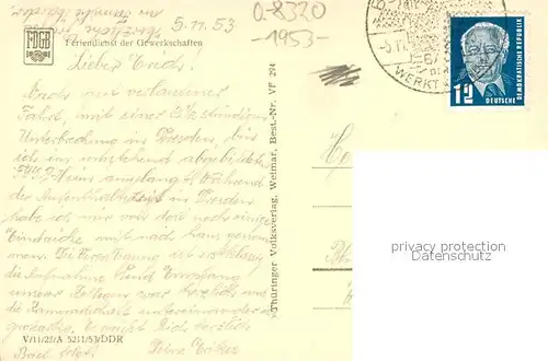 AK / Ansichtskarte Ostrau_Bad_Schandau FDGB Ferienheim Erwin Hartsch Aussenansicht Ostrau_Bad_Schandau