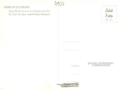 AK / Ansichtskarte Duisburg_Ruhr Merkur Warenhaus Aussenansicht Duisburg Ruhr