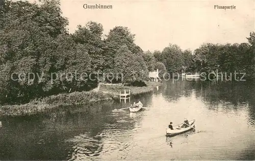 AK / Ansichtskarte Gumbinnen_Goesev_Gussew_Oblast_Kaliningrad Flusspartie 