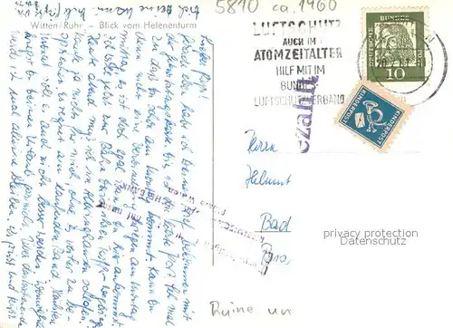 AK / Ansichtskarte Witten_Ruhr Teilansicht Blick vom Helenenturm Witten Ruhr