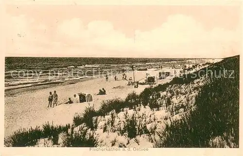 AK / Ansichtskarte Fischerkathen_Pommern_Pogorzelica Strandpartie 