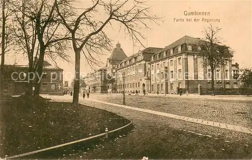 AK / Ansichtskarte Gumbinnen_Goesev_Gussew_Oblast_Kaliningrad Partie bei der Regierung 