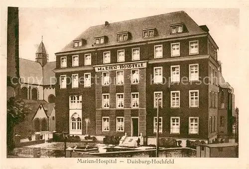 AK / Ansichtskarte Hochfeld_Duisburg Marien Hospital Aussenansicht Hochfeld Duisburg