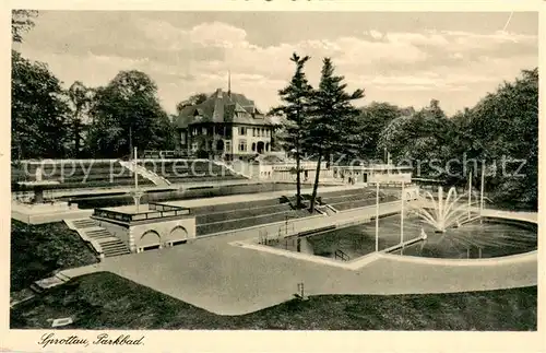AK / Ansichtskarte Sprottau_Szprotawa_Niederschlesien Parkbad 