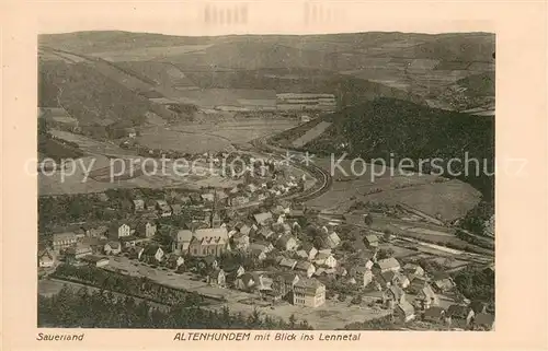 AK / Ansichtskarte Altenhundem Fliegeraufnahme Blick ins Lennetal Altenhundem