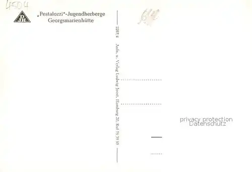 AK / Ansichtskarte Georgsmarienhuette Pestalozzi Jugendherberge m. Zuckerhut Georgsmarienhuette