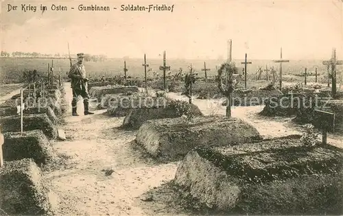 AK / Ansichtskarte Gumbinnen_Goesev_Gussew_Oblast_Kaliningrad Soldaten Friedhof 