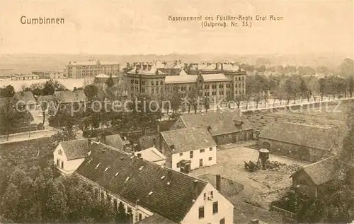 AK / Ansichtskarte Gumbinnen_Goesev_Gussew_Oblast_Kaliningrad Kasernementdes Fuesilier Regis Graf Roon 