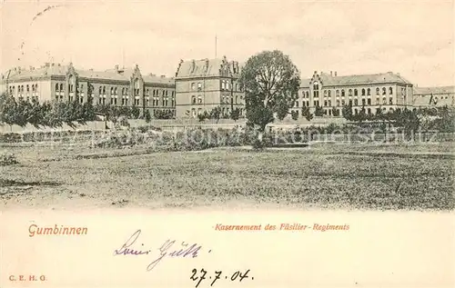 AK / Ansichtskarte Gumbinnen_Goesev_Gussew_Oblast_Kaliningrad Kasernement des Fuesilier Regiments 